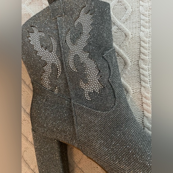 New! MIA Brand “Gypsie” style Gray Sparkle Western Boots Women’s size 8 - Picture 8 of 13